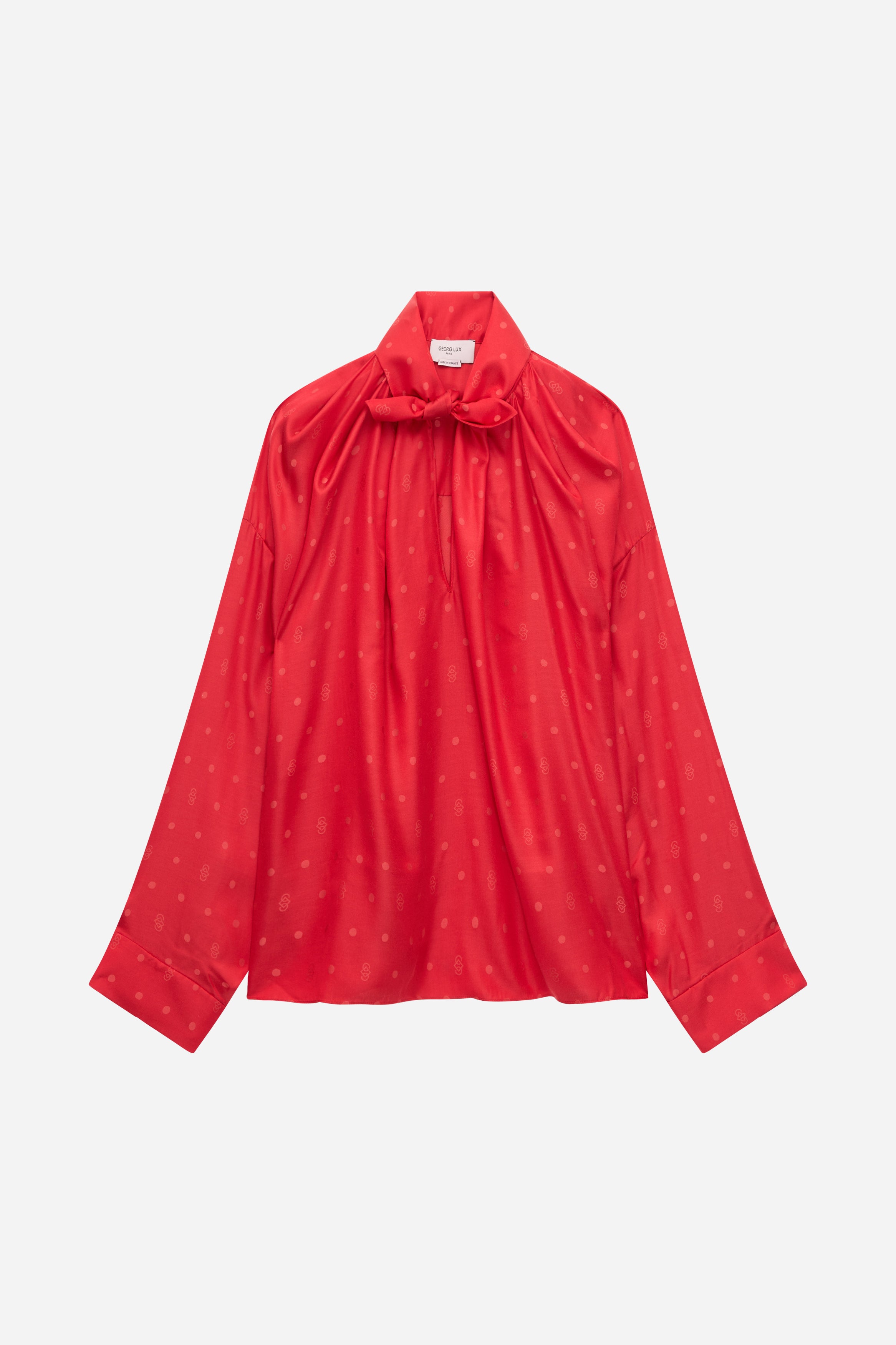 BLOUSE DRAPÉE EN JACQUARD DE SOIE ET VISCOSE