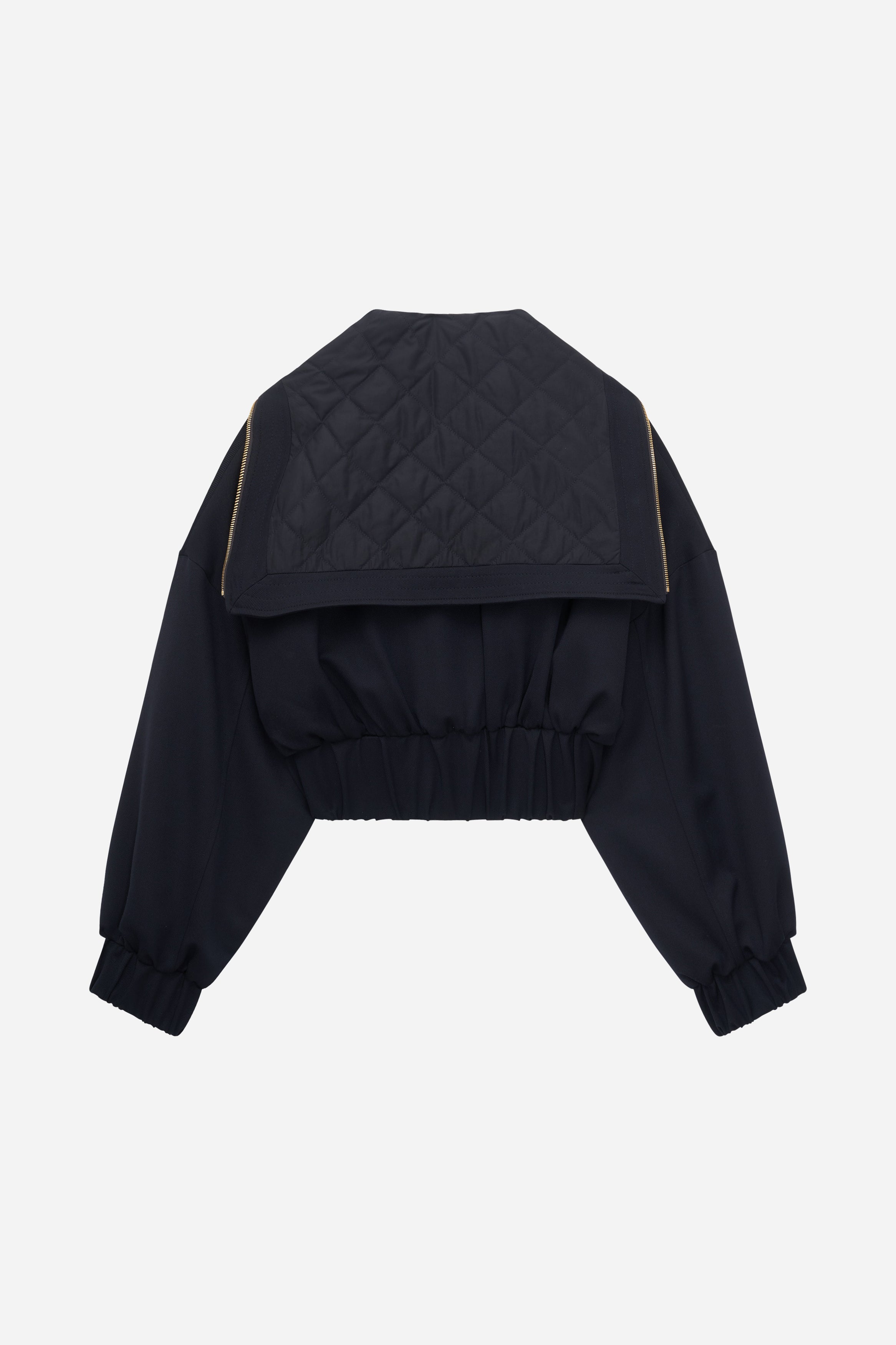 BLOUSON À COL VAREUSE EN GABARDINE DE LAINE VIERGE