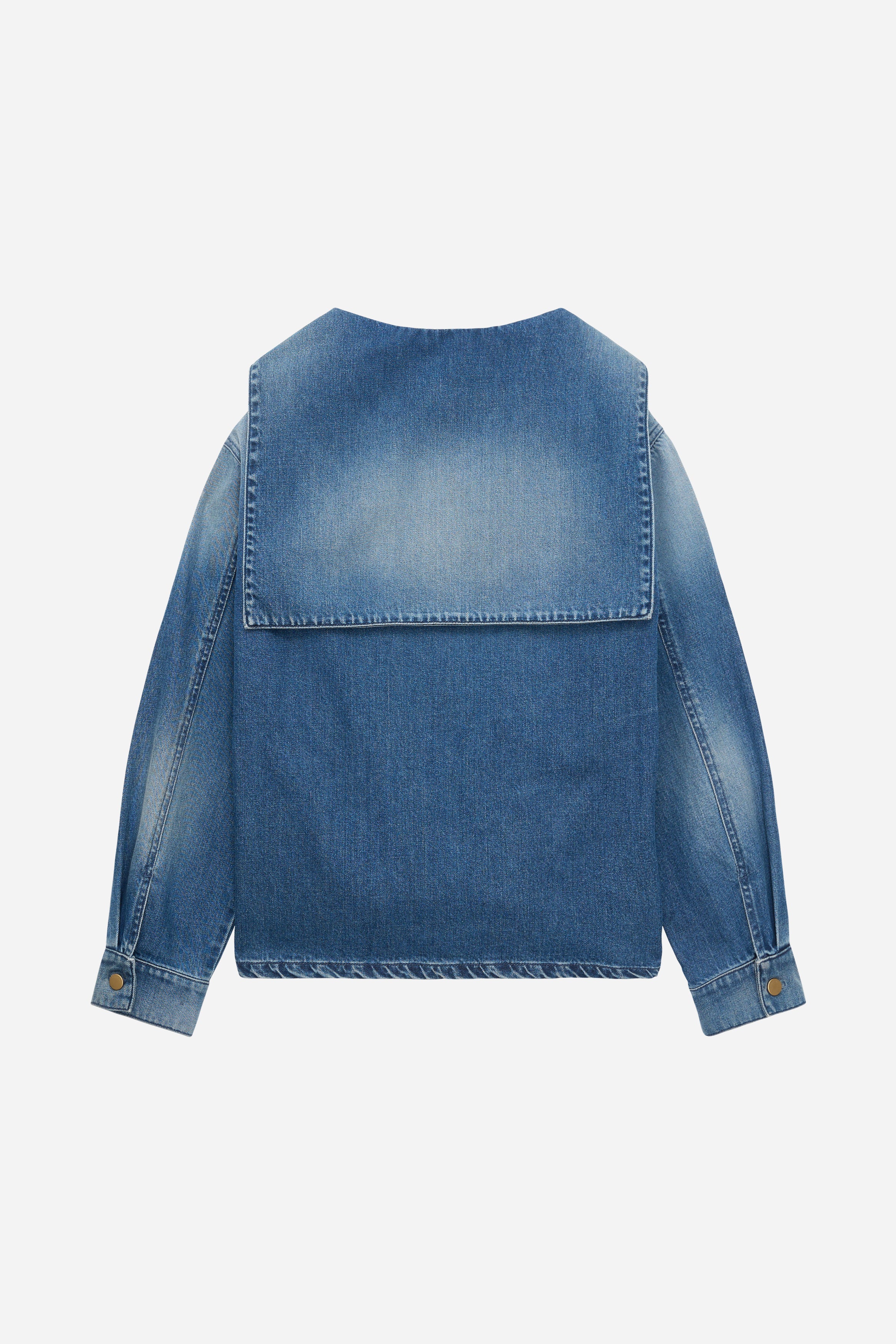 HAUT À COL VAREUSE EN DENIM