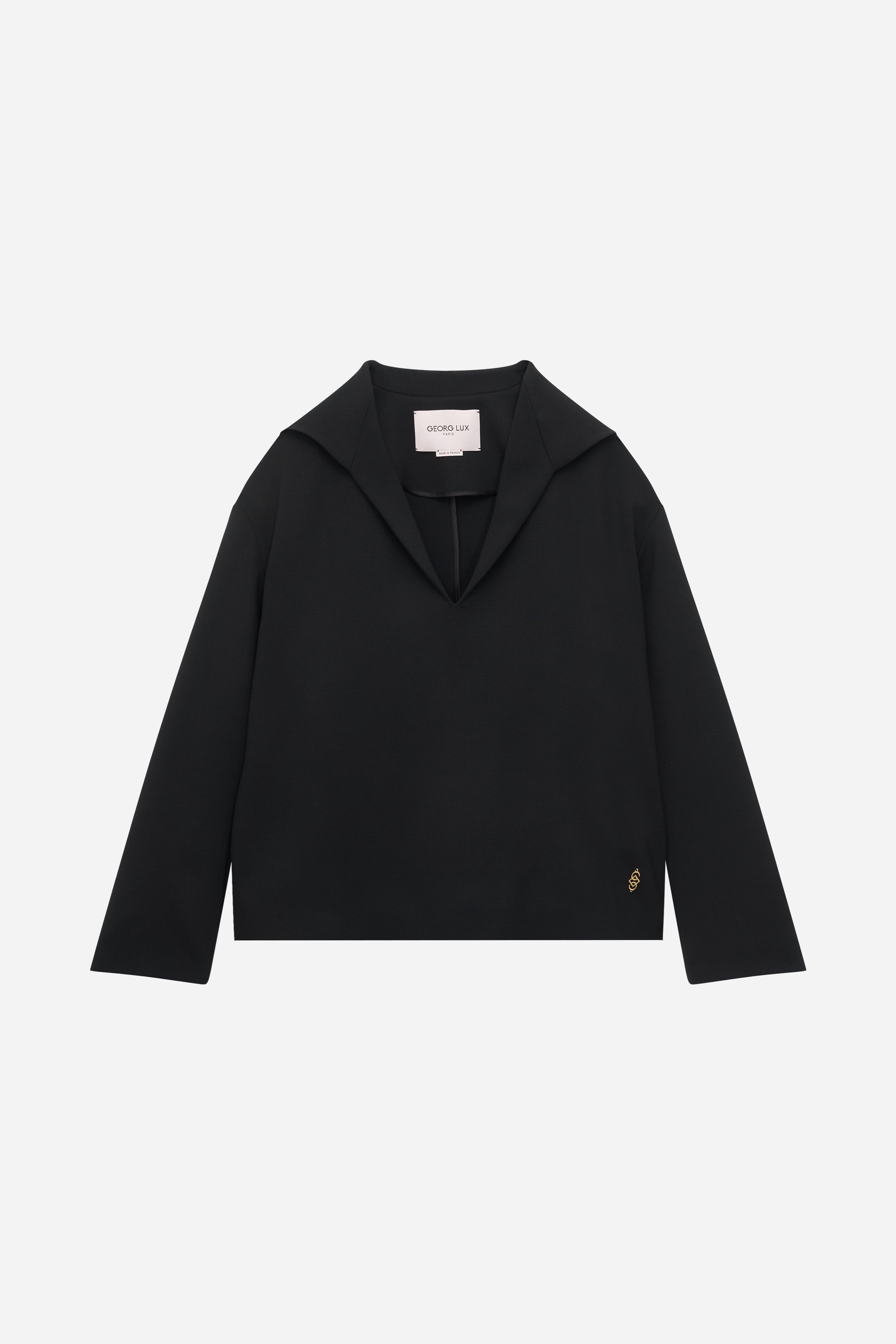 VESTE À COL VAREUSE EN CADY DE LAINE