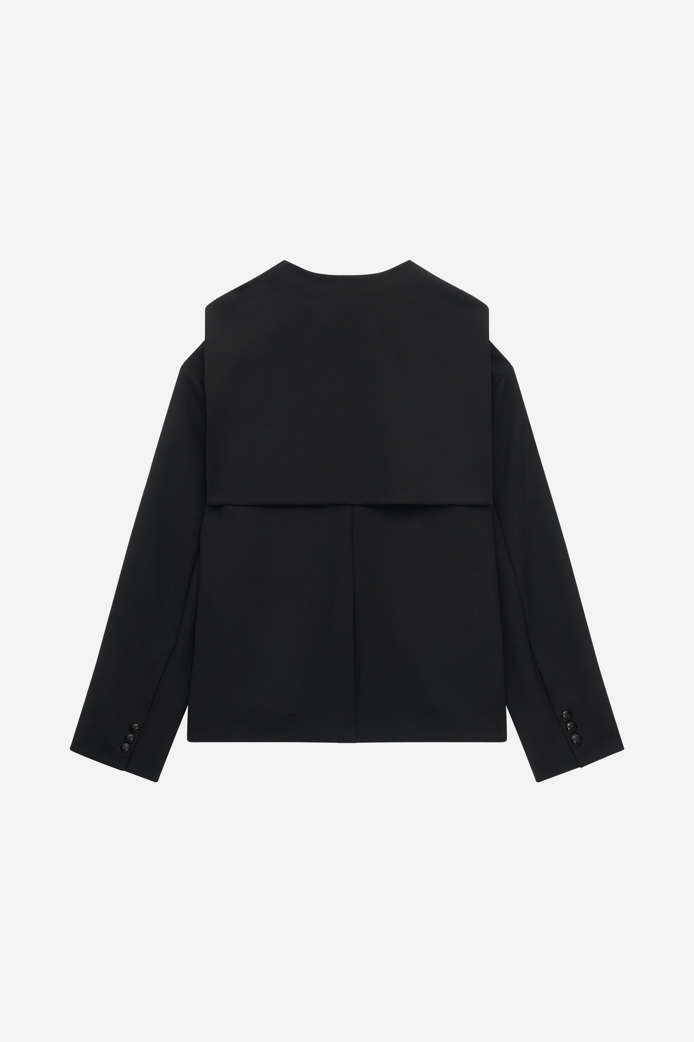 VESTE À COL VAREUSE EN CADY DE LAINE